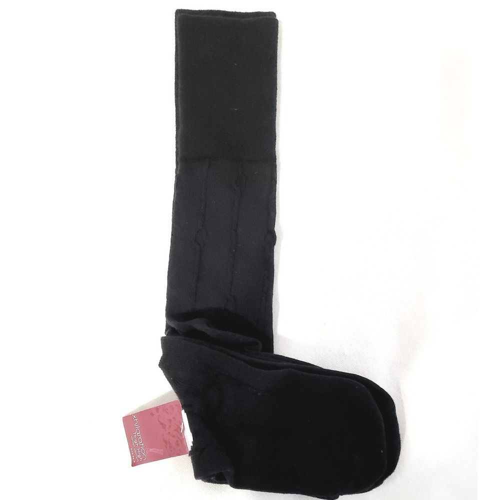 Xhilaration Black Thigh High Socks Cable Knit Cotton Blend NWT 025051554‎